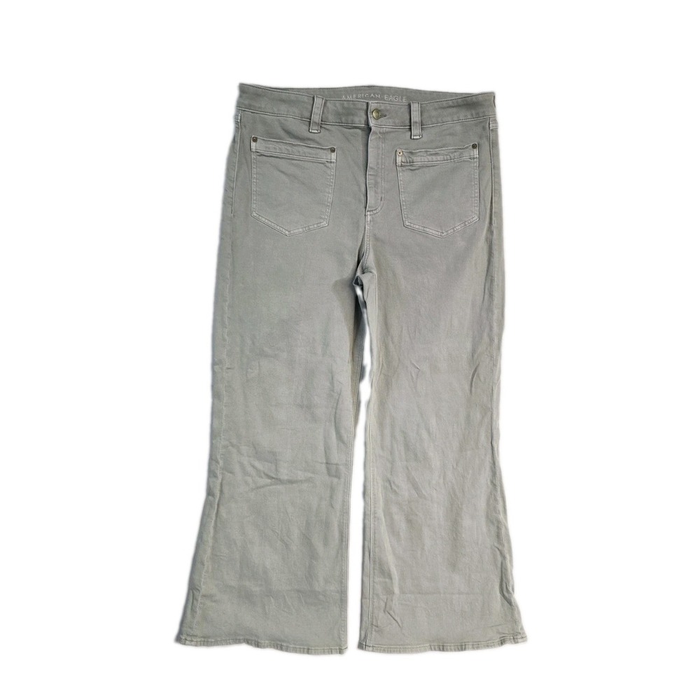 American Eagle Hi-rise Flare Women's Jeans  16 Long Light Green